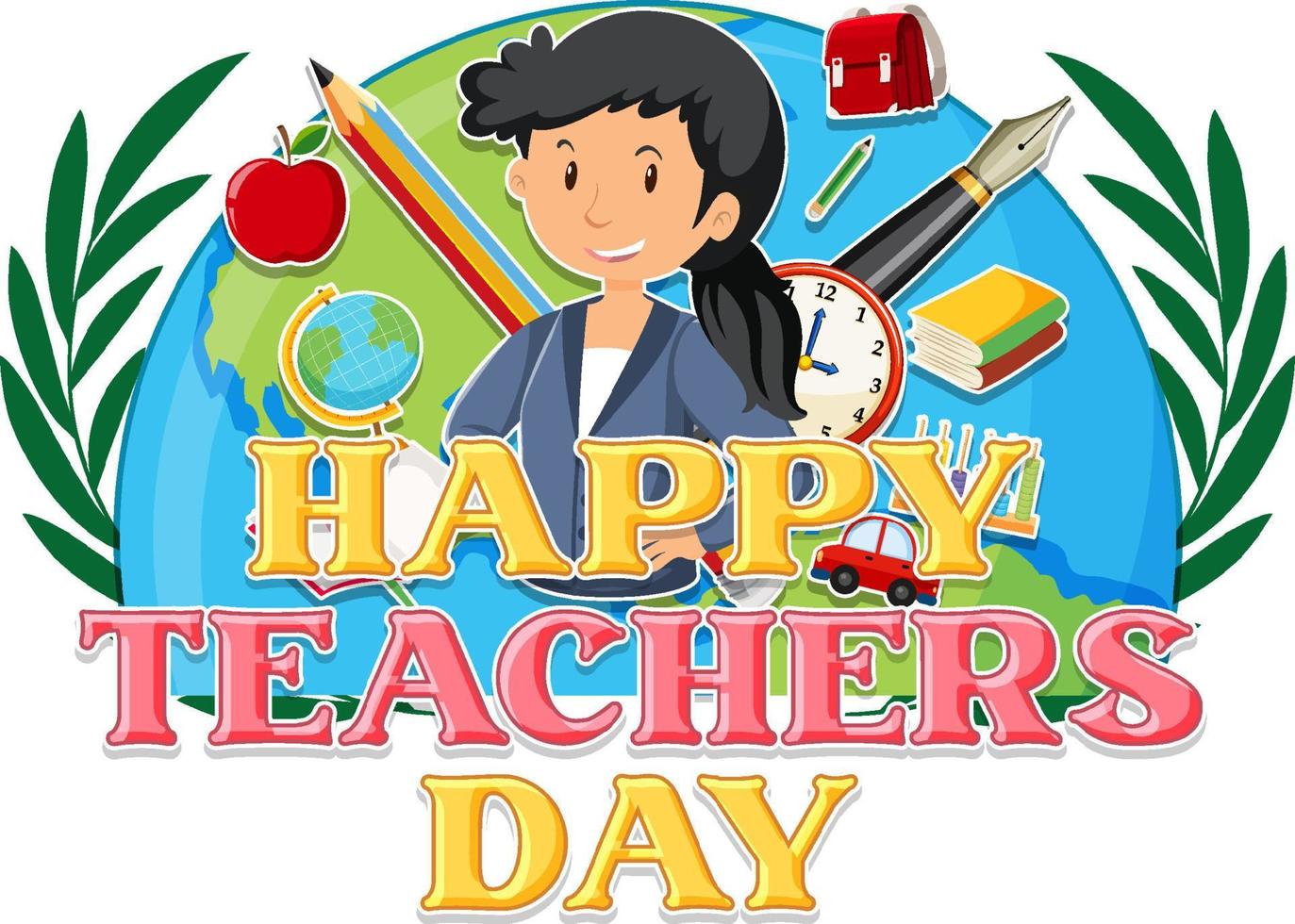 World Teacher's Day Logo Banner Design vector