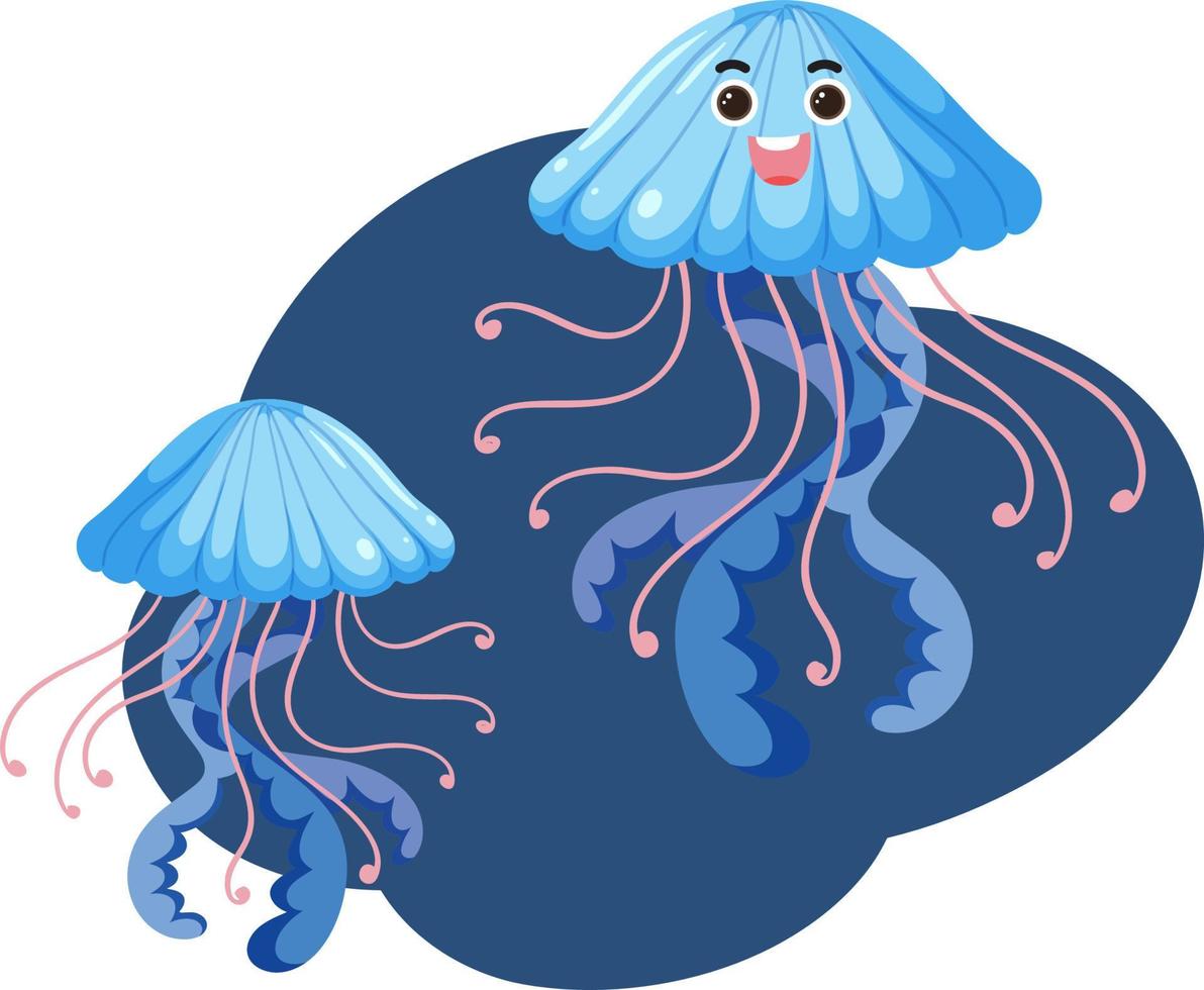 Jellyfish in cartoon style vector
