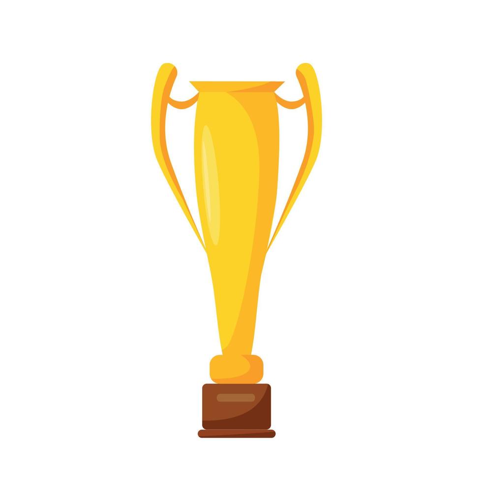 Golden cup. Reward. Vector cartoon illustration