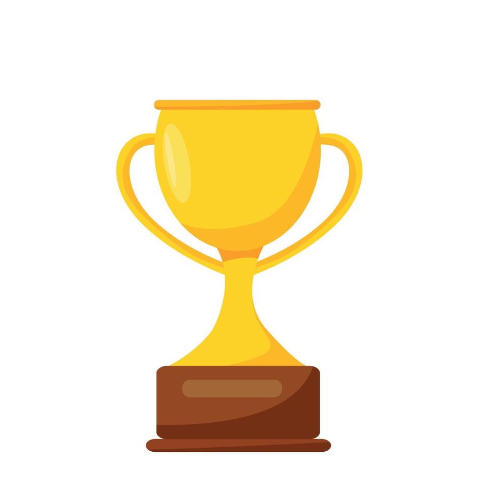 Golden cup. Reward. Vector cartoon illustration