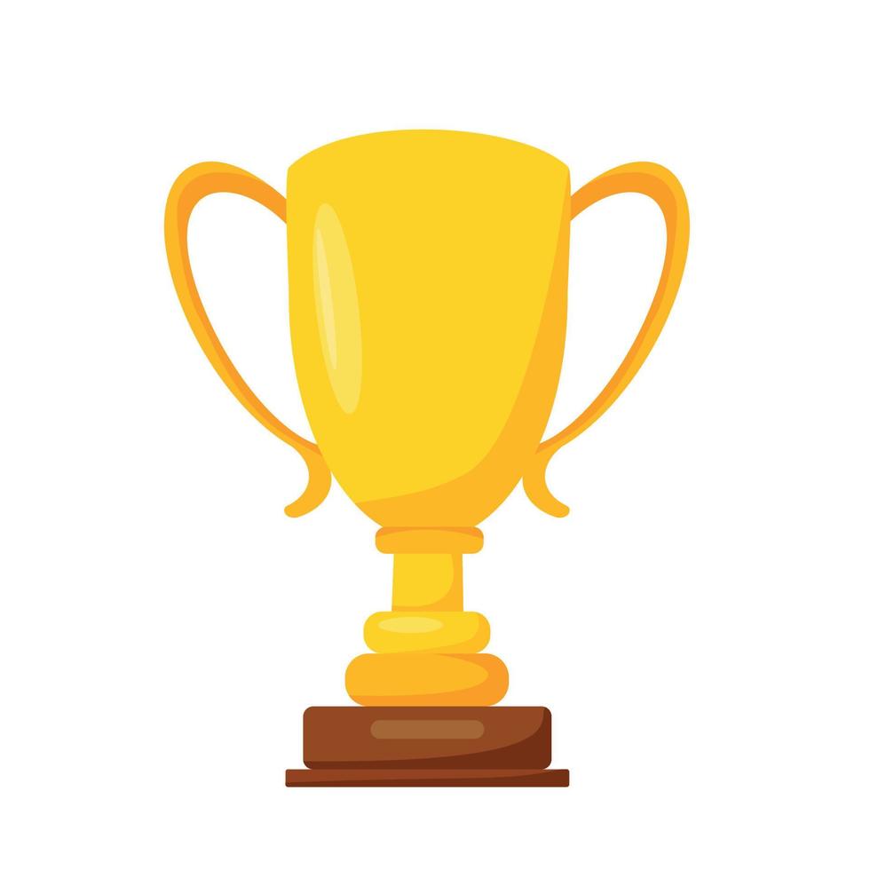Golden cup. Reward. Vector cartoon illustration