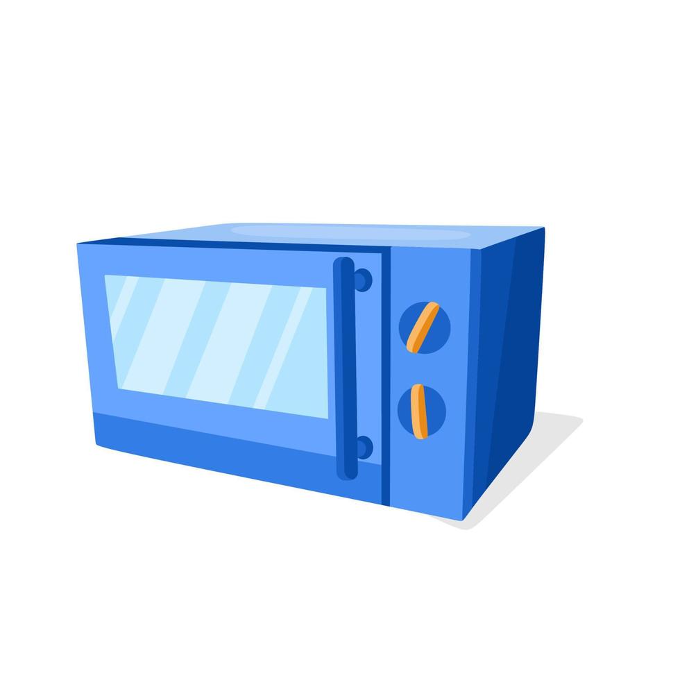 A cartoon-style microwave oven. Vector illustration of a kitchen appliance.