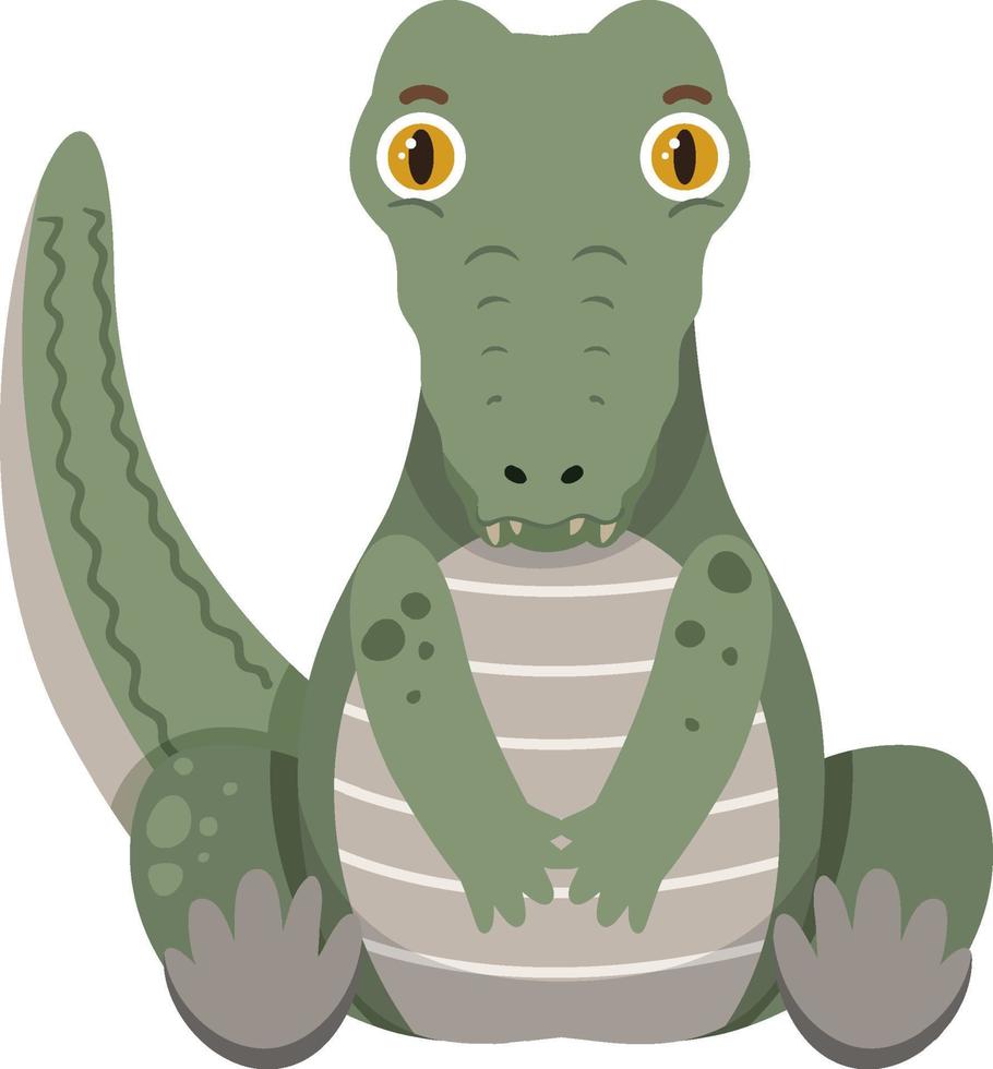 Cute crocodile in flat style isolated vector