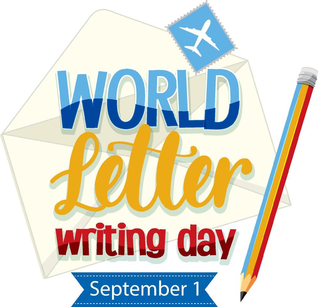 World Letter Writing Day Banner Design vector