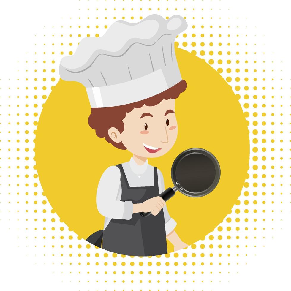 Chef man cartoon character vector