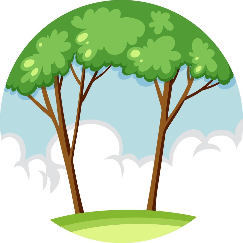 Trees in circle icon vector