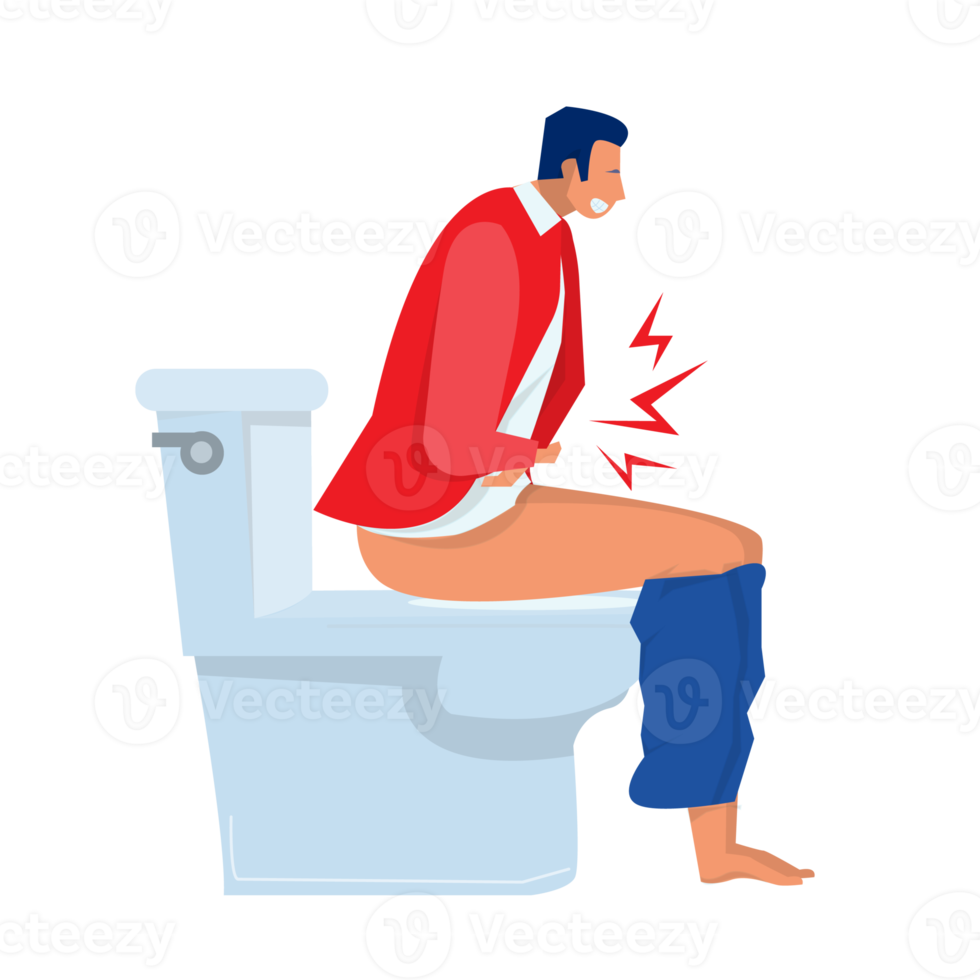 boy sitting on a western-style pot in the bathroom png