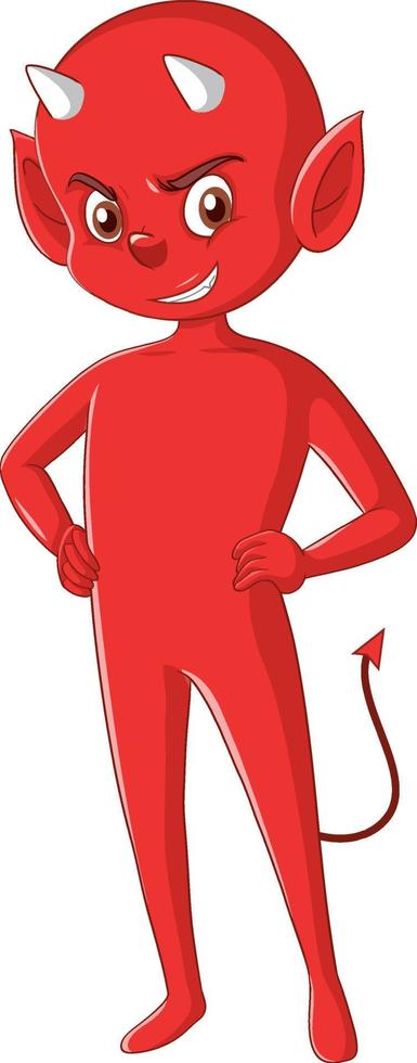 Devil cartoon character on white background vector
