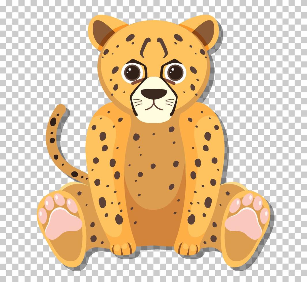 Cute cheetah in flat cartoon style vector
