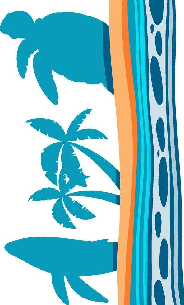 Ocean beach in flat style vector