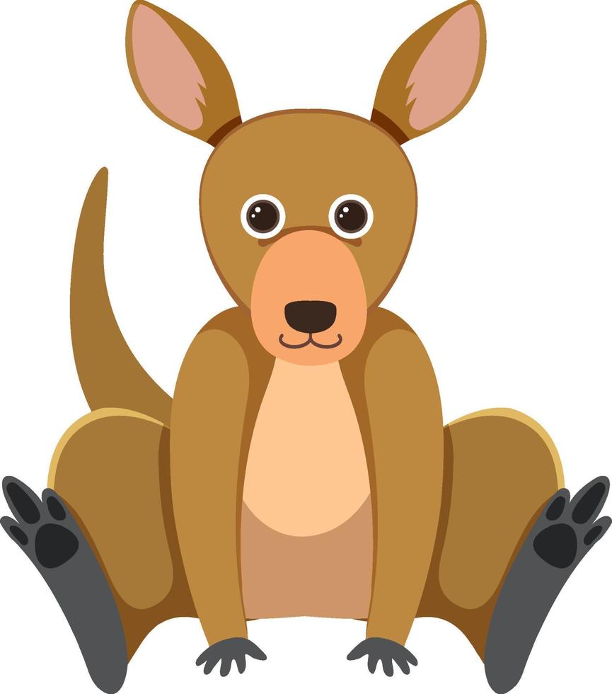 Cute kangaroo in flat style isolated vector