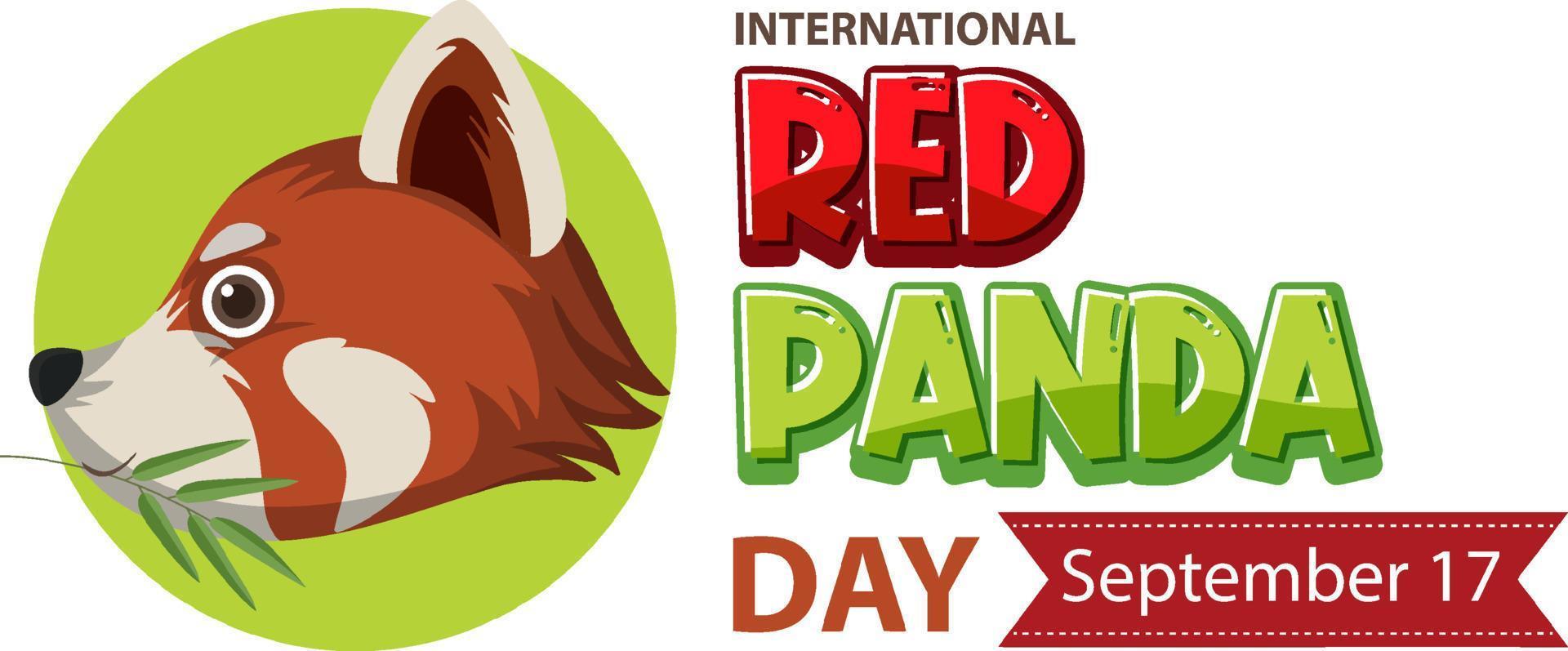 International Red Panda Day On September 17 vector