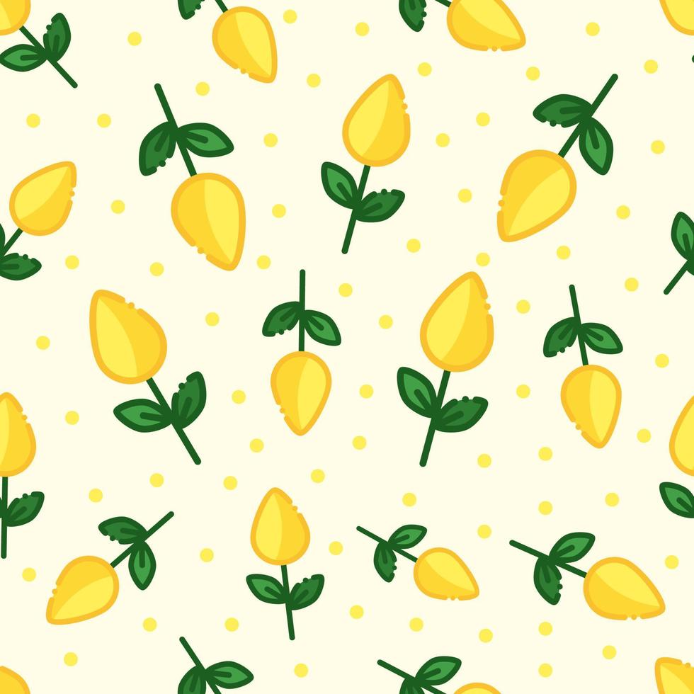 cute seamless pattern yellow flower vector