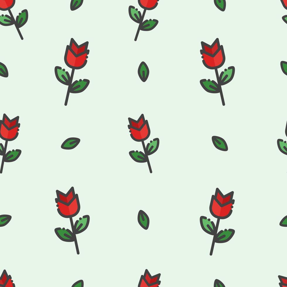 cute seamless pattern rose flower vector