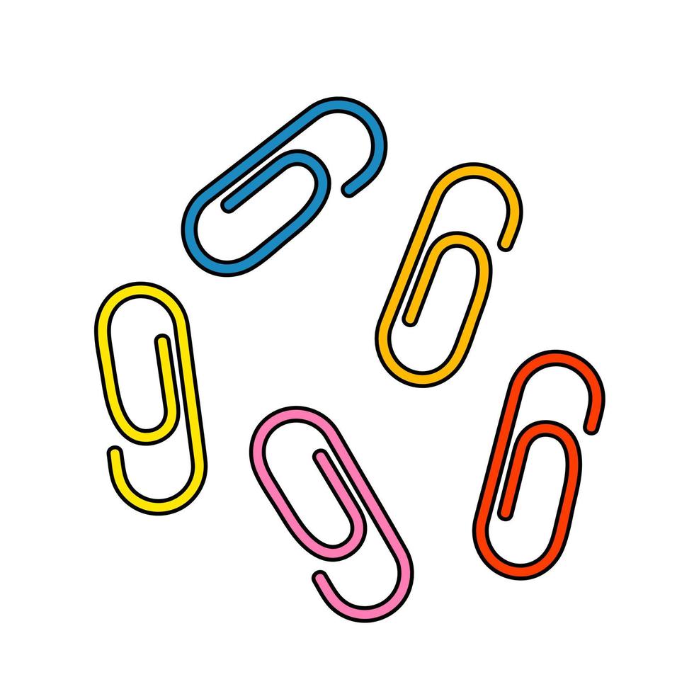 Multicolored Office Paper Clips vector