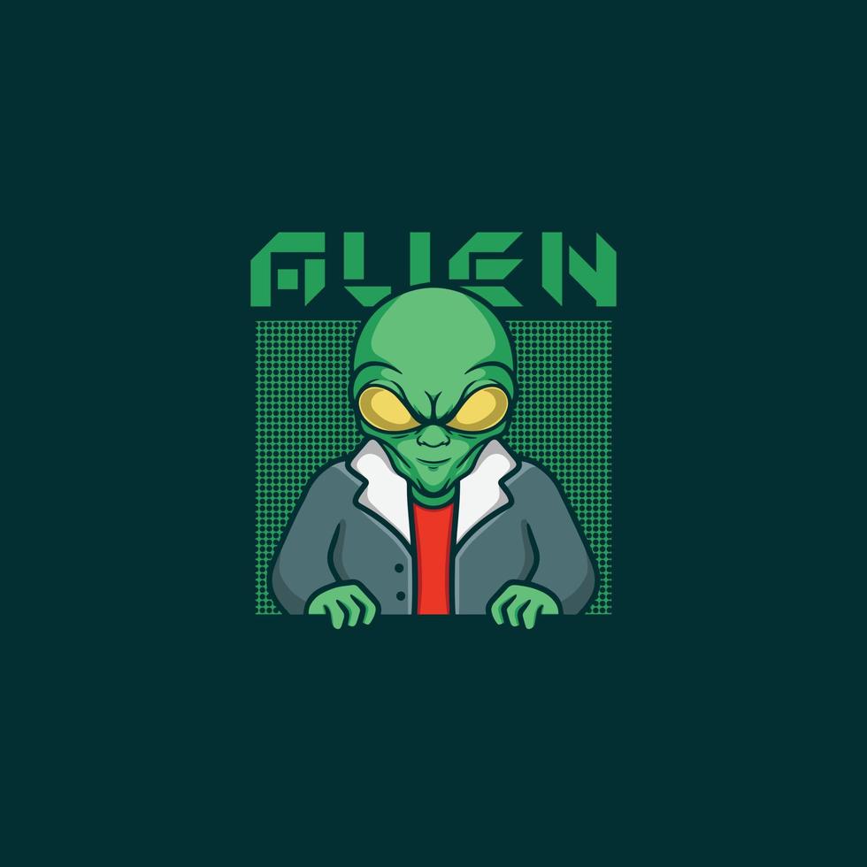 logotipo de personaje alienígena. ilustración extraterrestre. vector