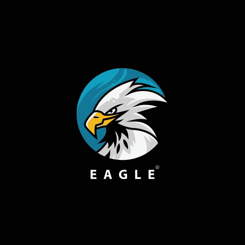 diseño del logotipo de la mascota del águila, ilustración del logotipo de los esports del halcón vector