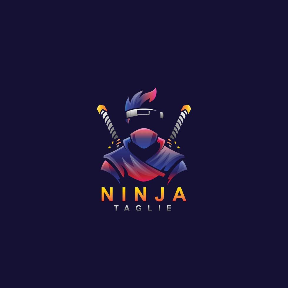 professional ninja mascot logo vector. vector