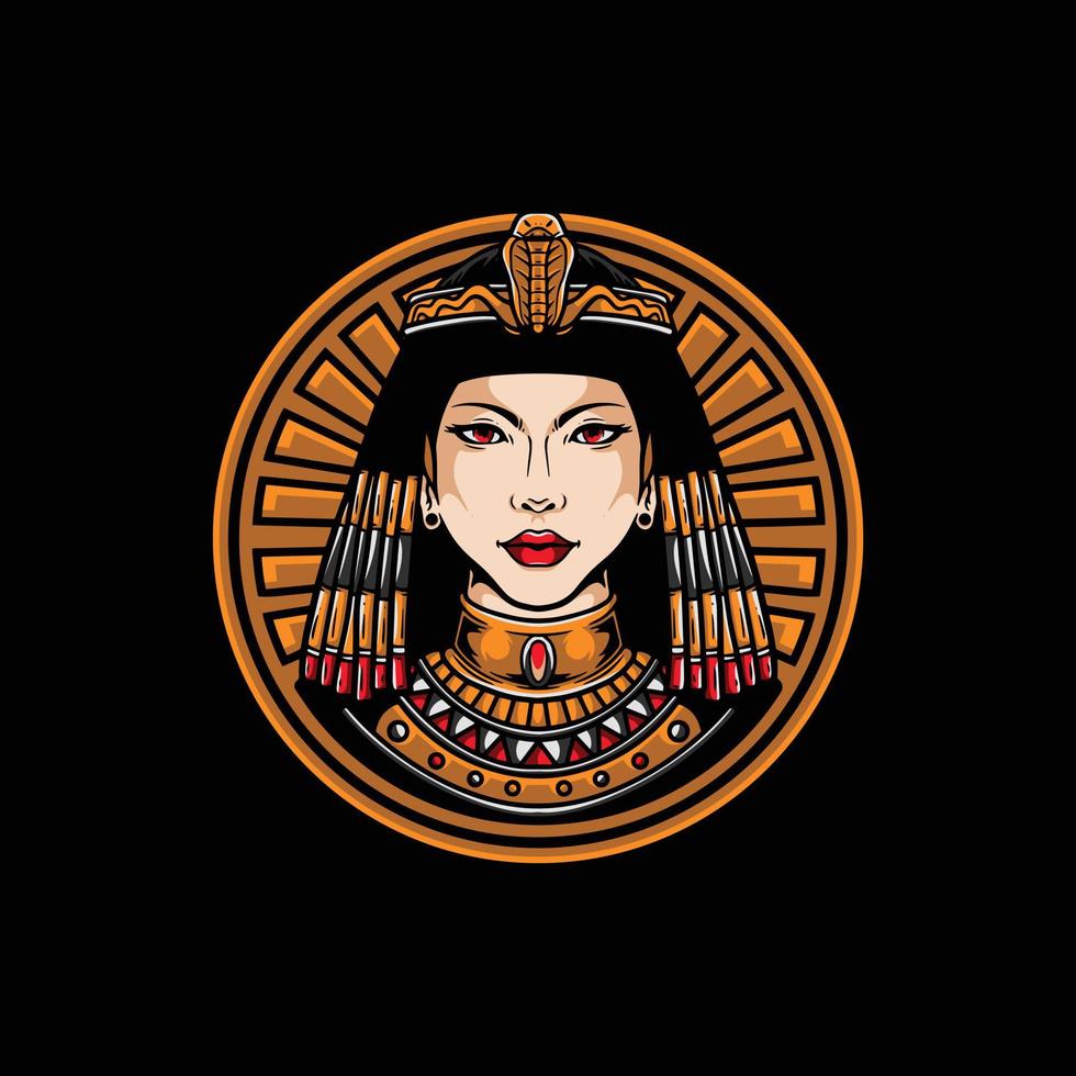 Cleopatra vector character illustration logo.