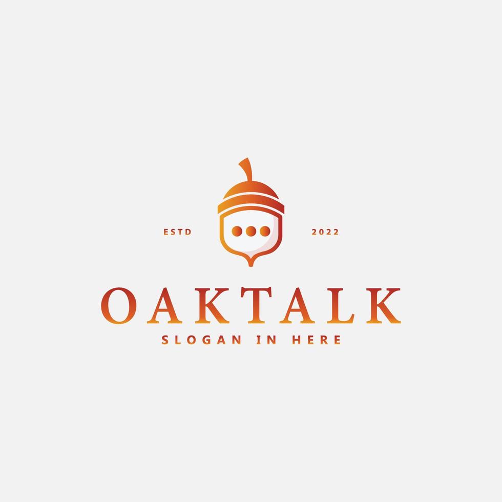 Oak talk logo design vector. vector
