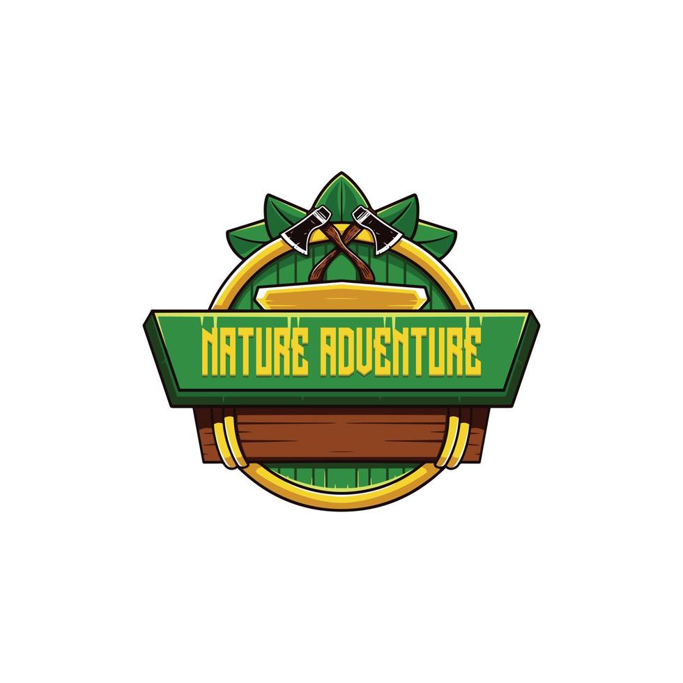 naturaleza aventura emblema vector logo.