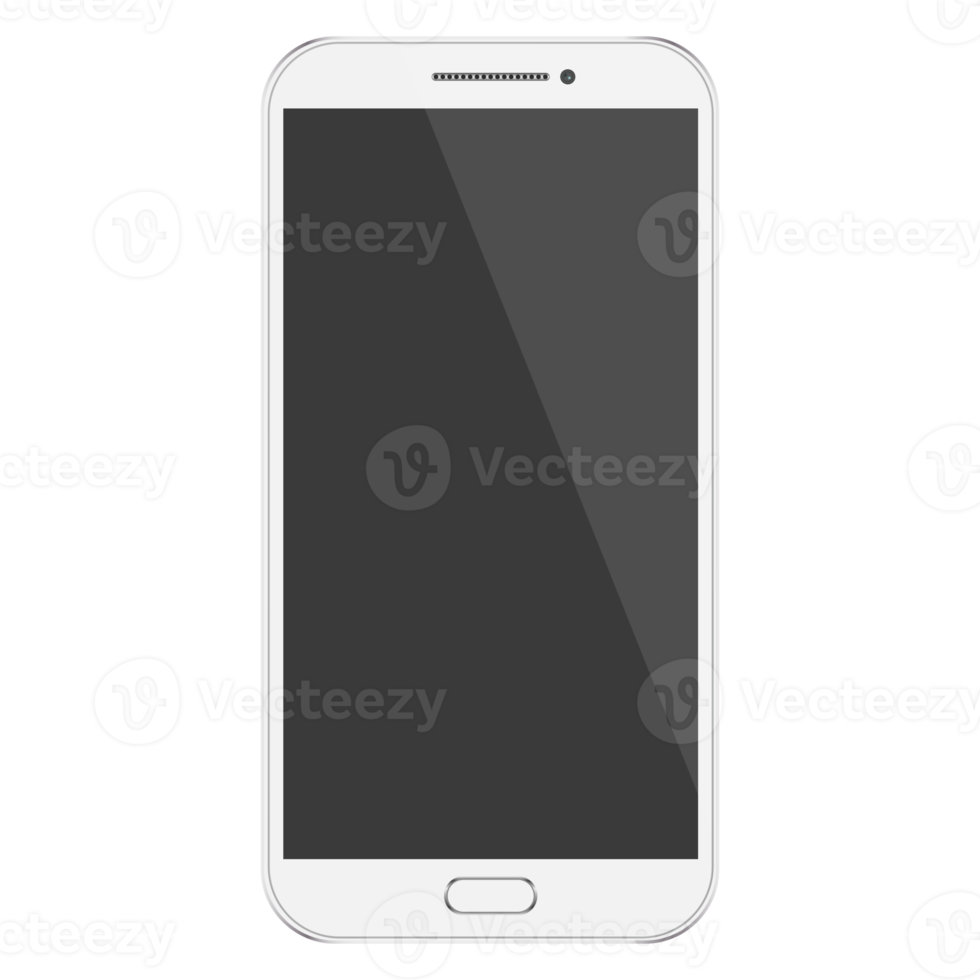 neue realistische schwarze mobile Smartphone modernen Stil isoliert auf weißem Hintergrund. png