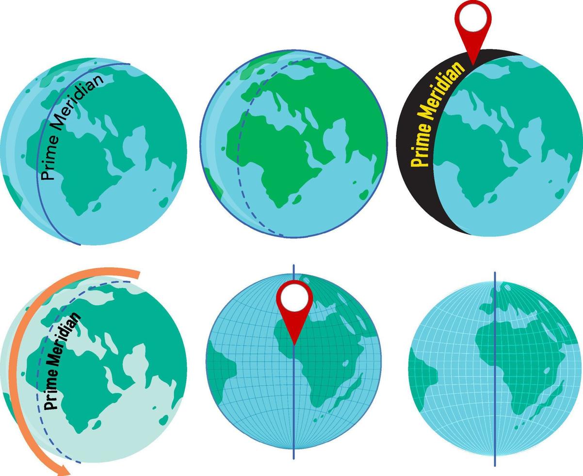 Set of earth planets isolated vector