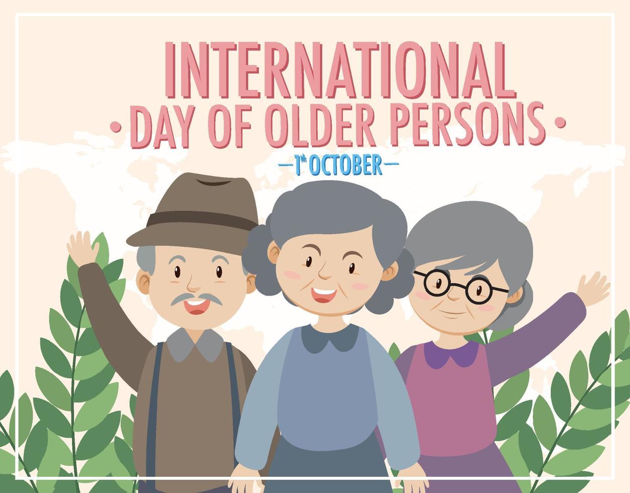 International day of older persons poster design vector