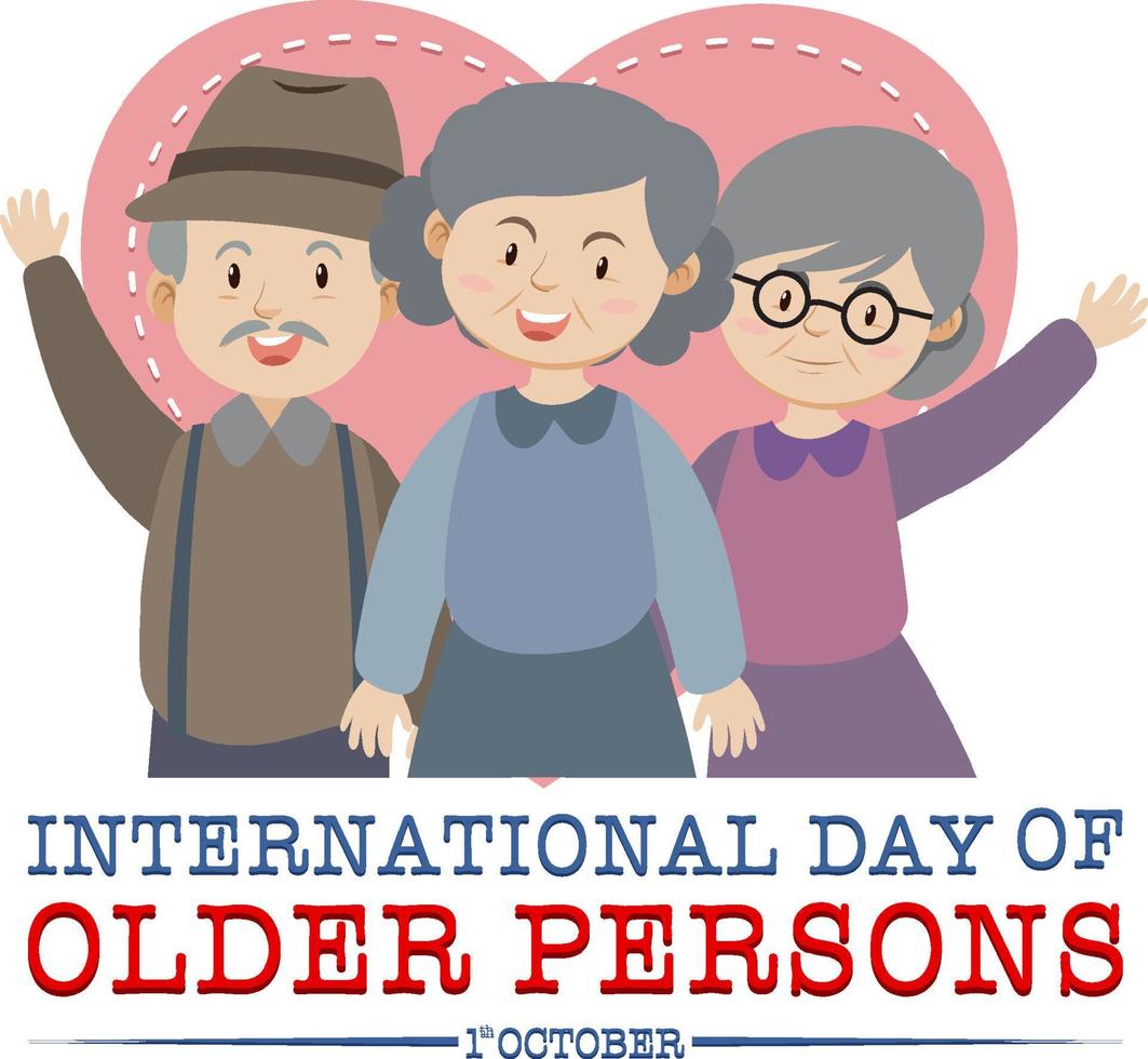 International day of older persons banner design vector