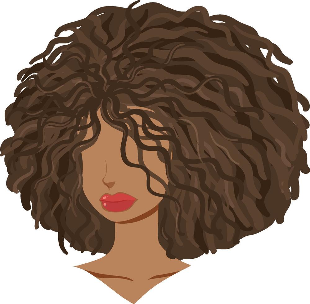 Front of afro woman isolated vector