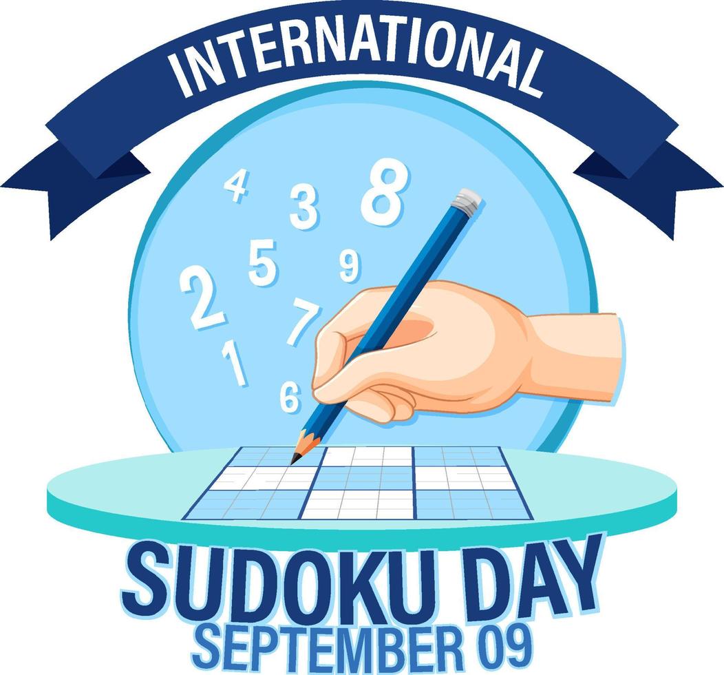 diseño de banner del día internacional del sudoku vector