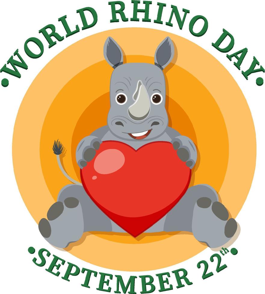 World Rhino Day September 22 Banner vector