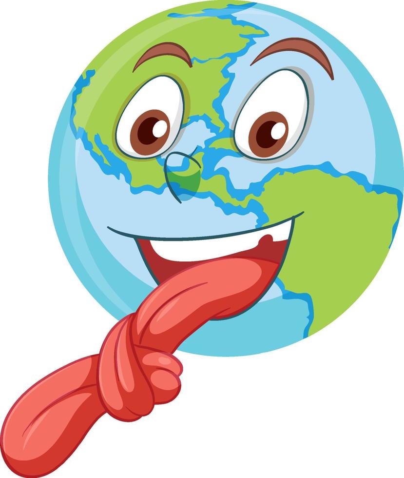 Isolated earth with playful expression vector