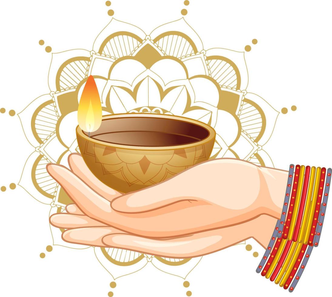 Diwali diya concept vector