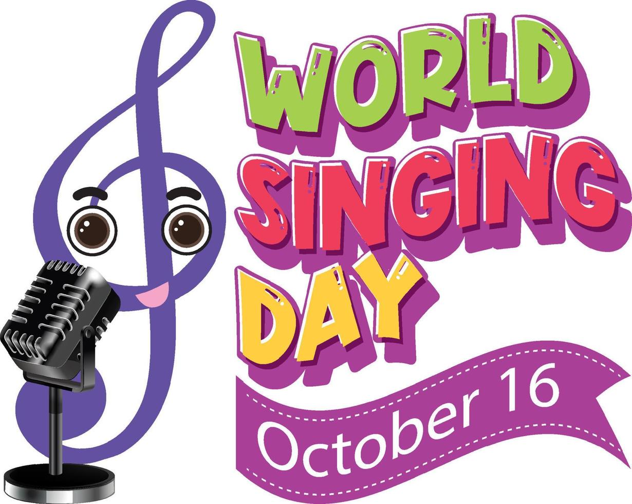 diseño de banner del día mundial del canto vector