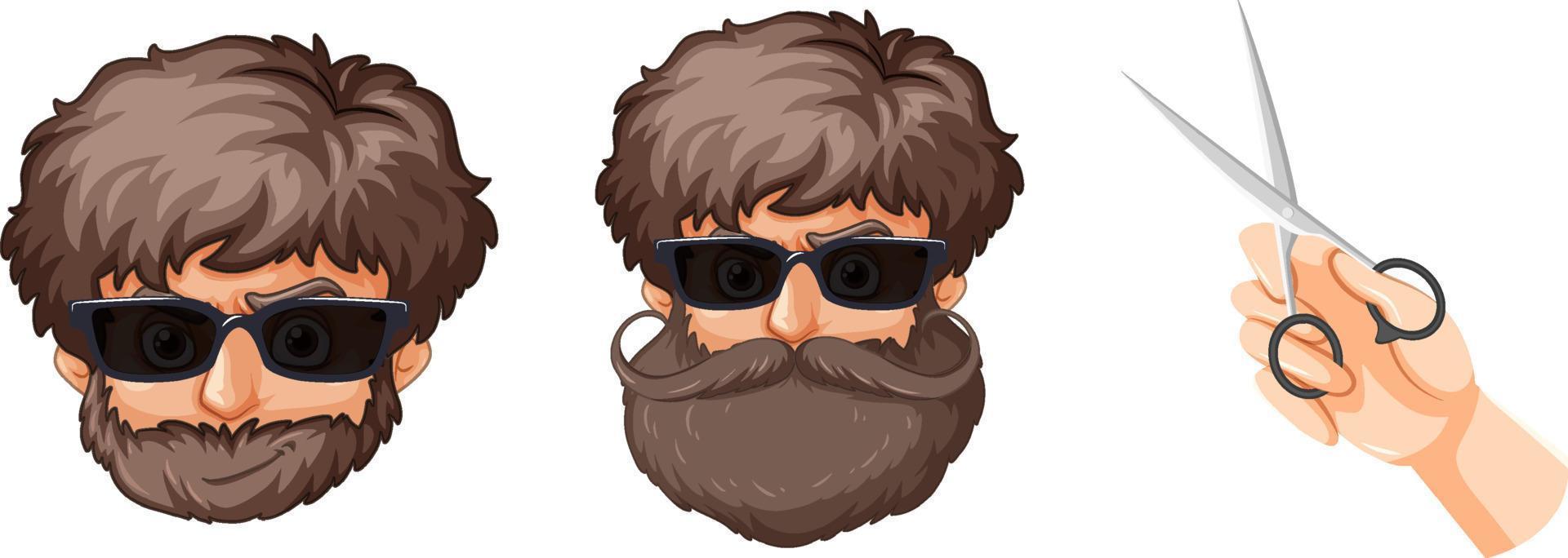 Beard men with scissor vector