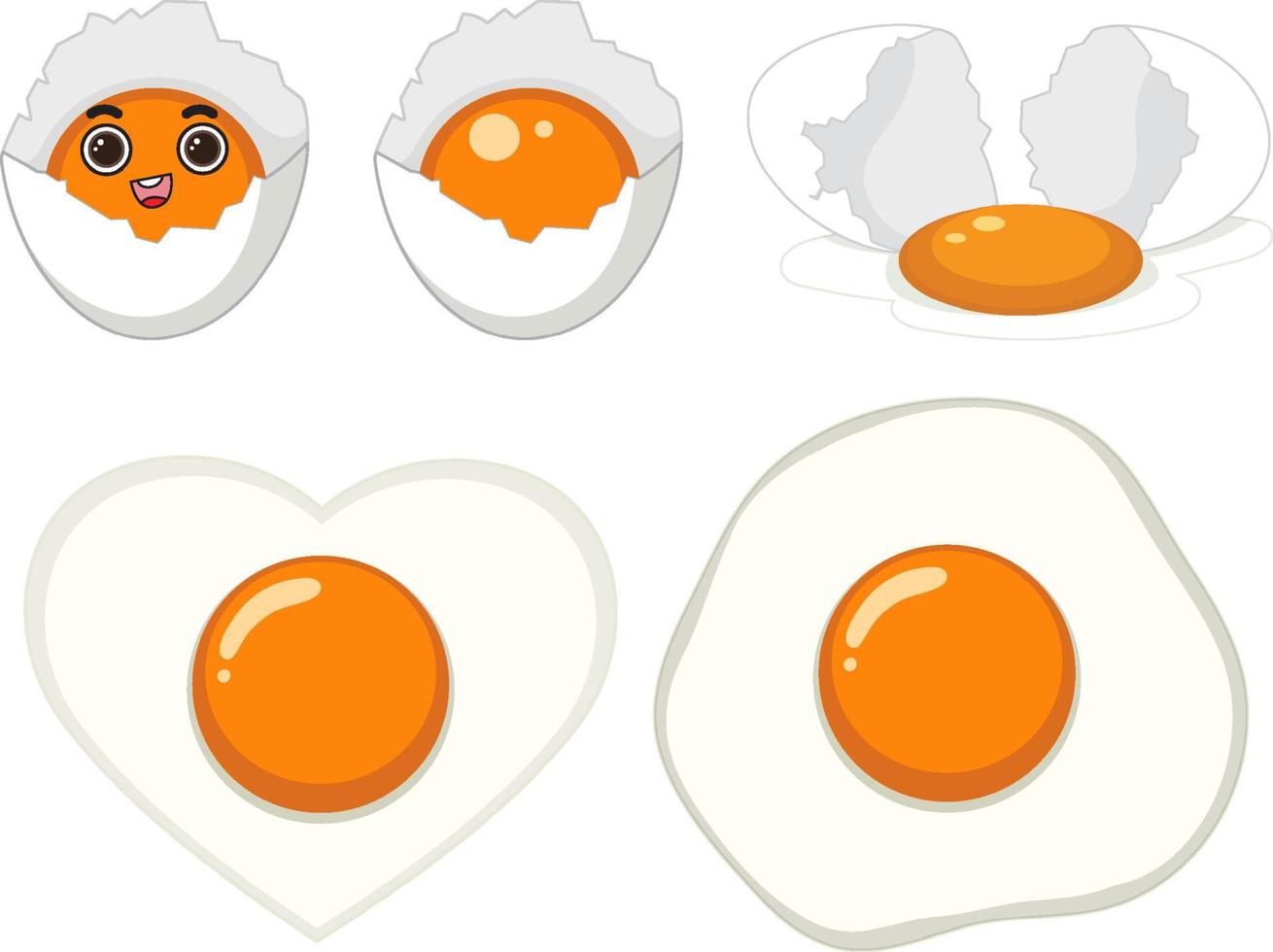 Egg white and egg yolk set vector