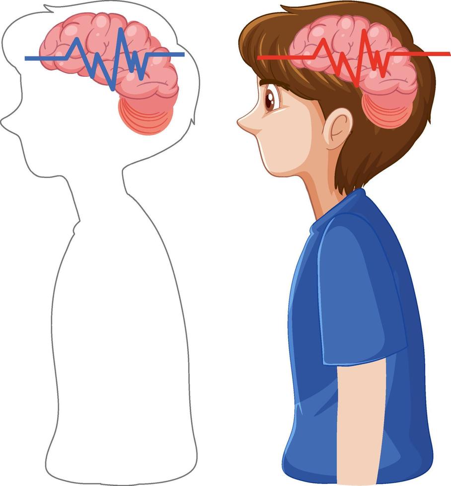 A man showing brain inside vector