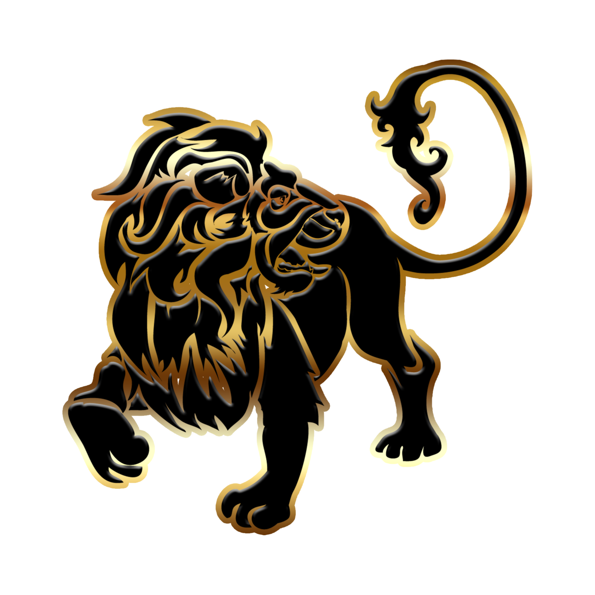 Free leo signo del zodiaco ilustración en oro y negro estampado de