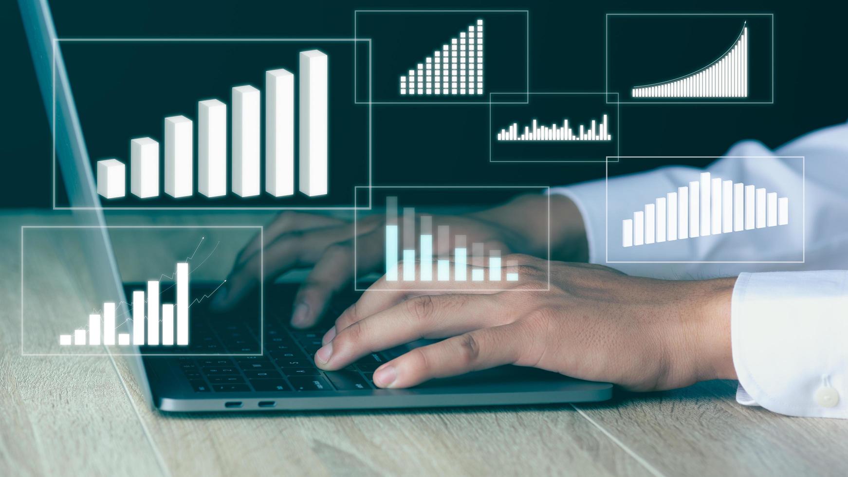 image of data gathering and statistical working. photo