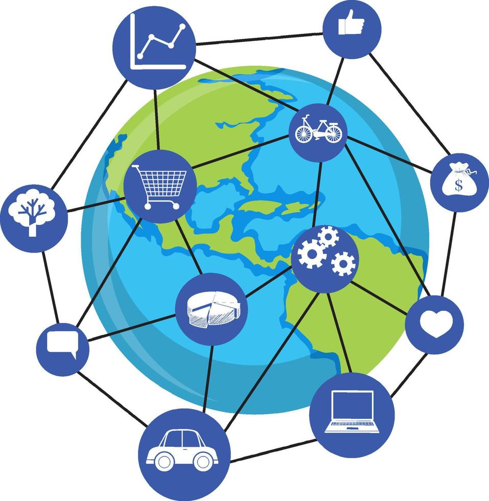 Social network connection icon vector