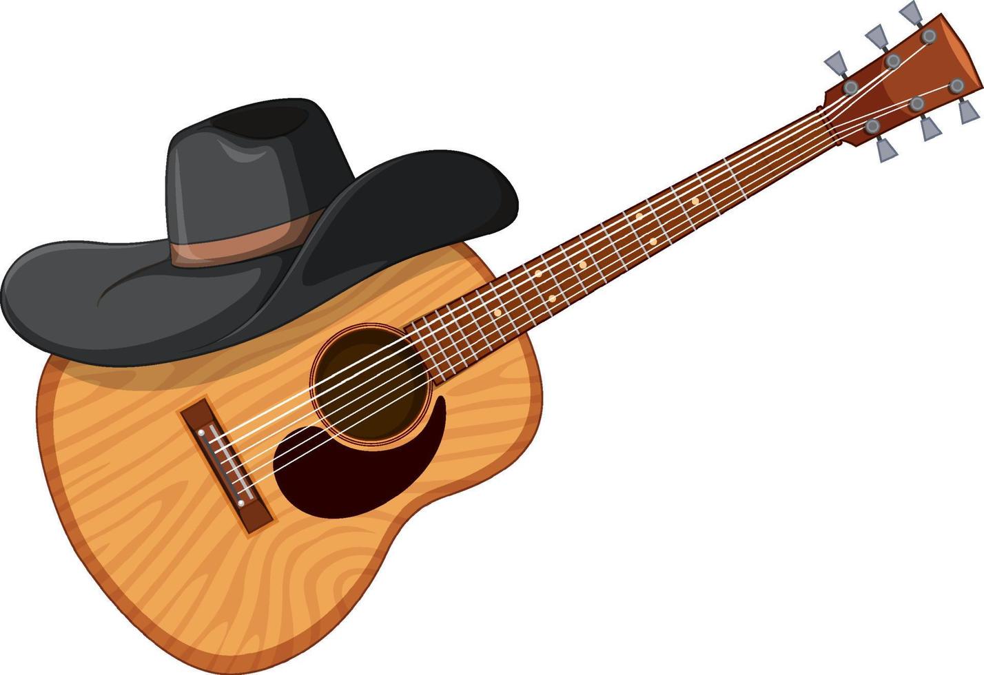 Acoustic guitar isolated on white background vector