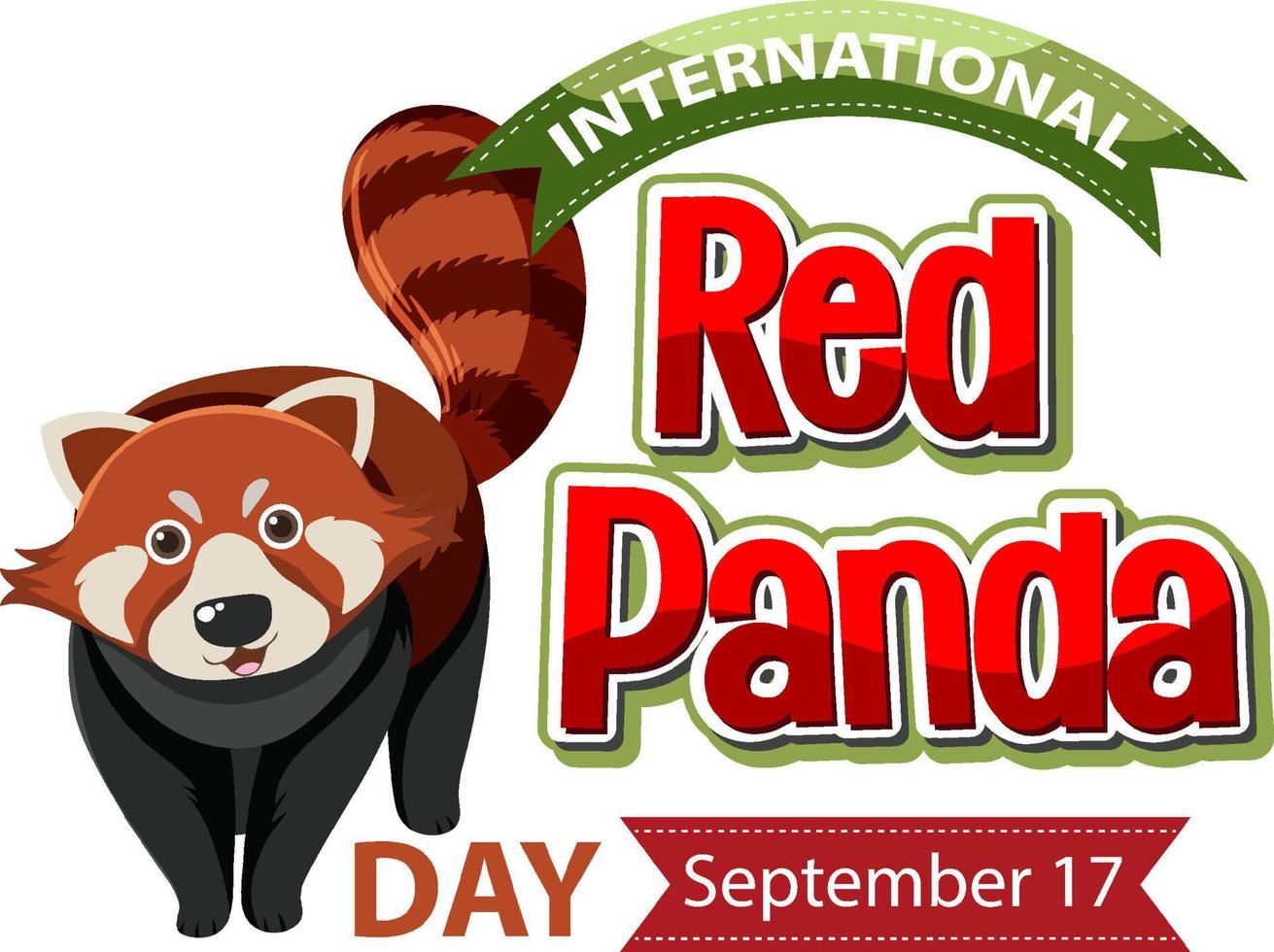 día internacional del panda rojo el 17 de septiembre vector