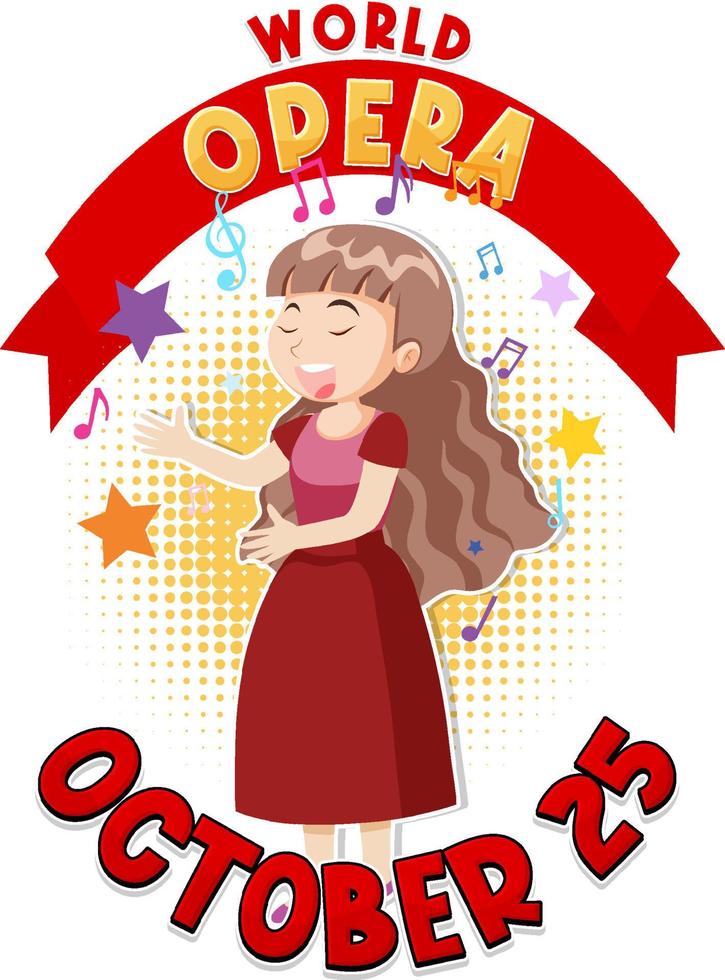 vector de concepto de banner del día mundial de la ópera