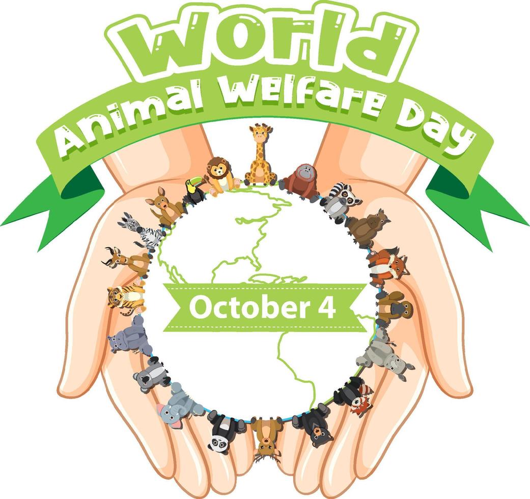 World Animal Welfare Day October 4 vector