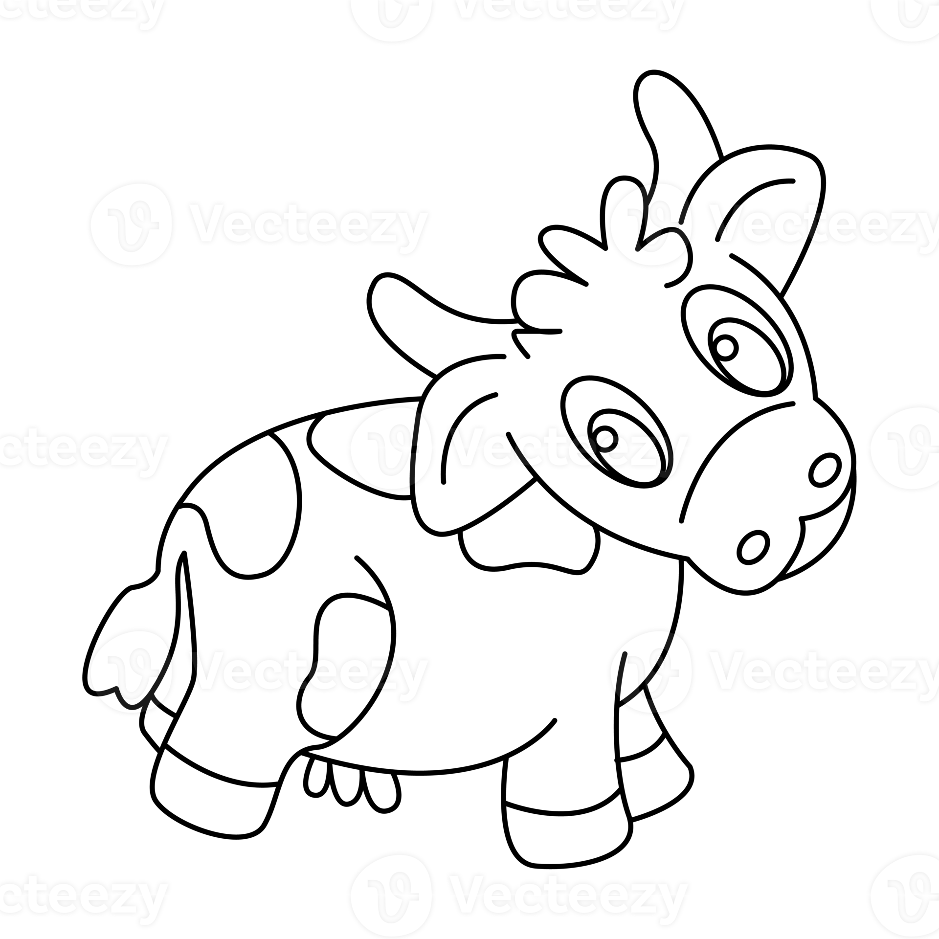 Cow outline vector cartoon design on transparent background 9377841 PNG