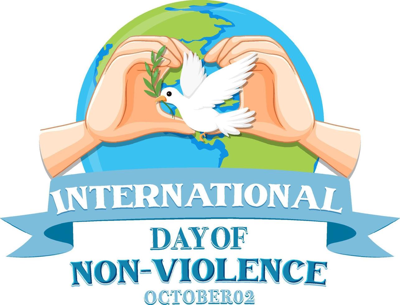 diseño del cartel del día internacional de la no violencia vector