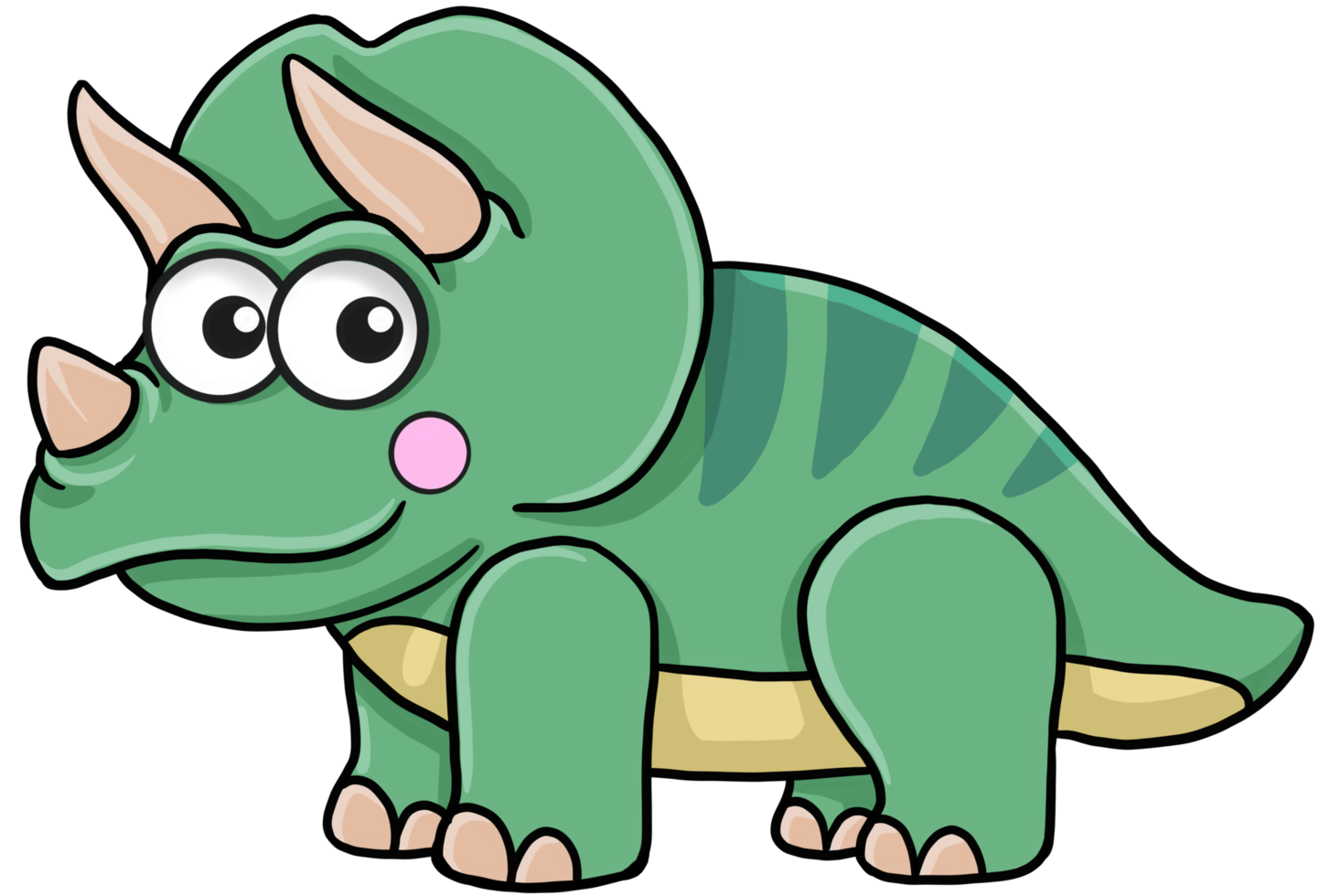 schattig stripfiguur dinosaurus png