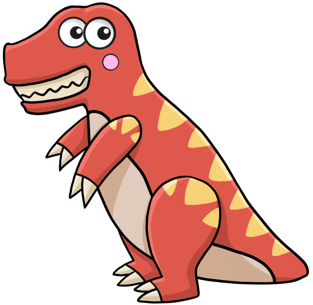 lindo personaje de dinosaurio de dibujos animados png