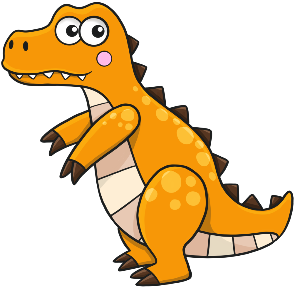 schattig stripfiguur dinosaurus png